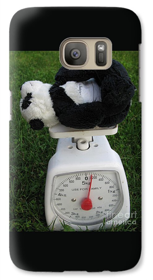 Baby Panda Galaxy S7 Case featuring the photograph Let's check my weight now by Ausra Huntington nee Paulauskaite