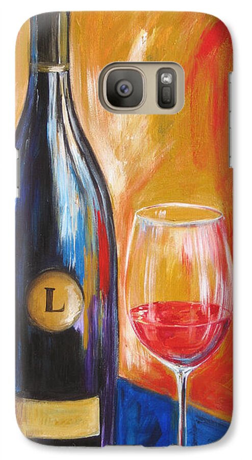Wine Bottle Galaxy S7 Case featuring the painting Lewis by Sheri Chakamian