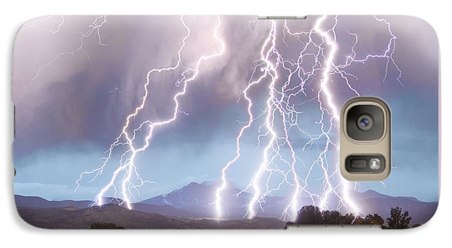 Lightning Galaxy S7 Case featuring the photograph Lightning Striking Longs Peak Foothills 4C by James BO Insogna