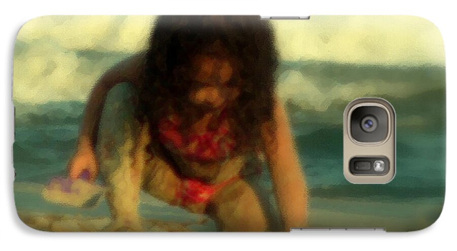 Little Girl Galaxy S7 Case featuring the photograph Little Girl at the Beach by Lydia Holly