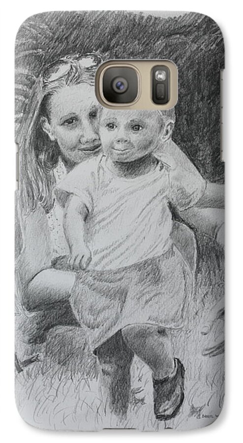 Mother Galaxy S7 Case featuring the drawing Little Runaway by Daniel Reed