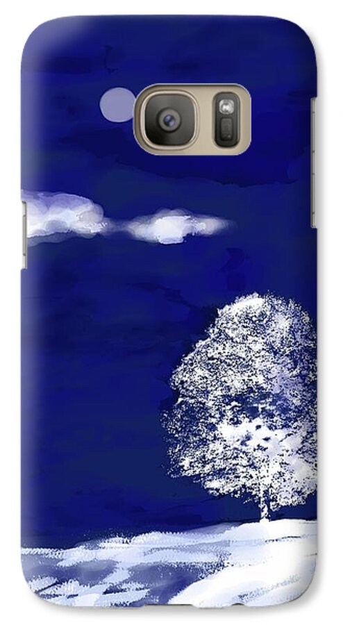 Mary Ogden Armstrong Galaxy S7 Case featuring the digital art Lonely winter tree by Mary Armstrong