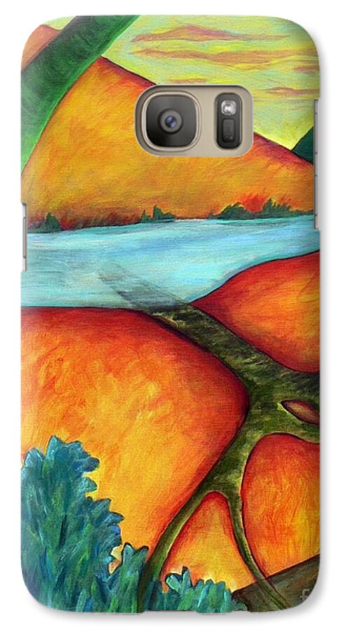 Landscape Galaxy S7 Case featuring the painting Lost Land 1 by Elizabeth Fontaine-Barr