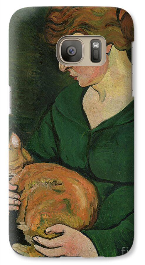 Cat Galaxy S7 Case featuring the painting Louison e Raminou by Marie Clementine Valadon