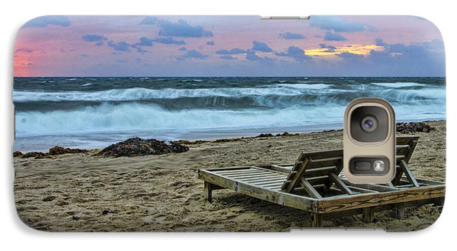 Loungers Galaxy S7 Case featuring the photograph Loungers On The Beach by Don Durfee