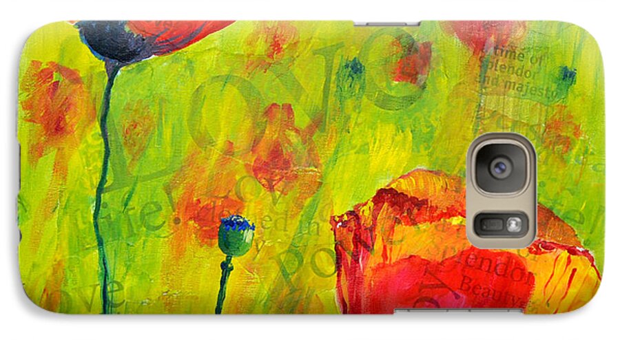 Vibrant Poppies Galaxy S7 Case featuring the painting Love the Poppies by Lisa Jaworski
