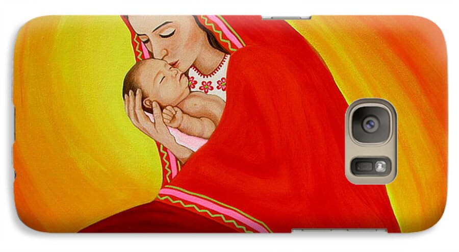 Madrecita Galaxy S7 Case featuring the painting Madrecita by Evangelina Portillo