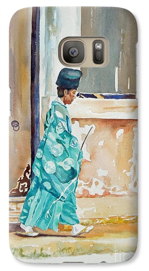 Japanese Galaxy S7 Case featuring the painting Meditation by Mary Haley-Rocks