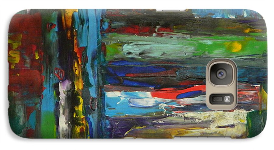 Abstract Galaxy S7 Case featuring the painting Melted Crayons by Everette McMahan jr
