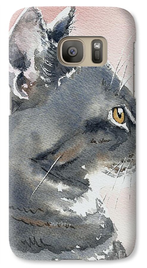 Watercolor Galaxy S7 Case featuring the painting Misty in Profile by Lynn Babineau