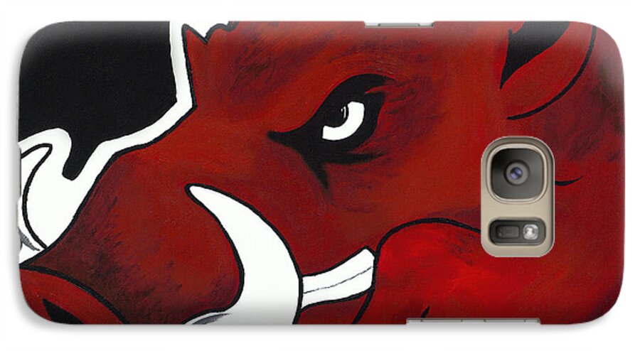 Hog Galaxy S7 Case featuring the painting Modern Hog by Jon Cotroneo