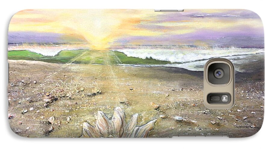 Surf Galaxy S7 Case featuring the painting Morning Treasure by Dawn Harrell