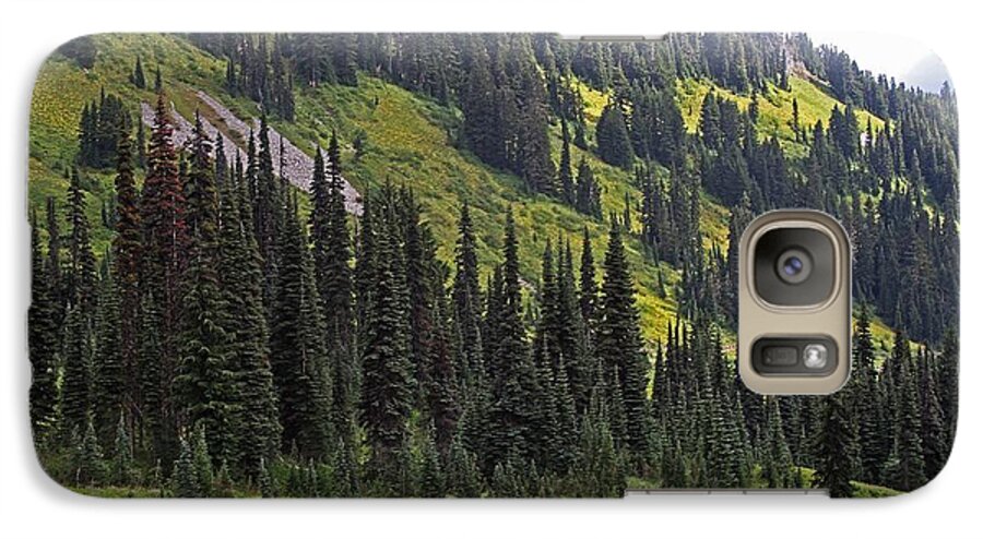 Mount Rainier Galaxy S7 Case featuring the photograph Mount Rainier Ridges And Fir Trees.. by Tom Janca