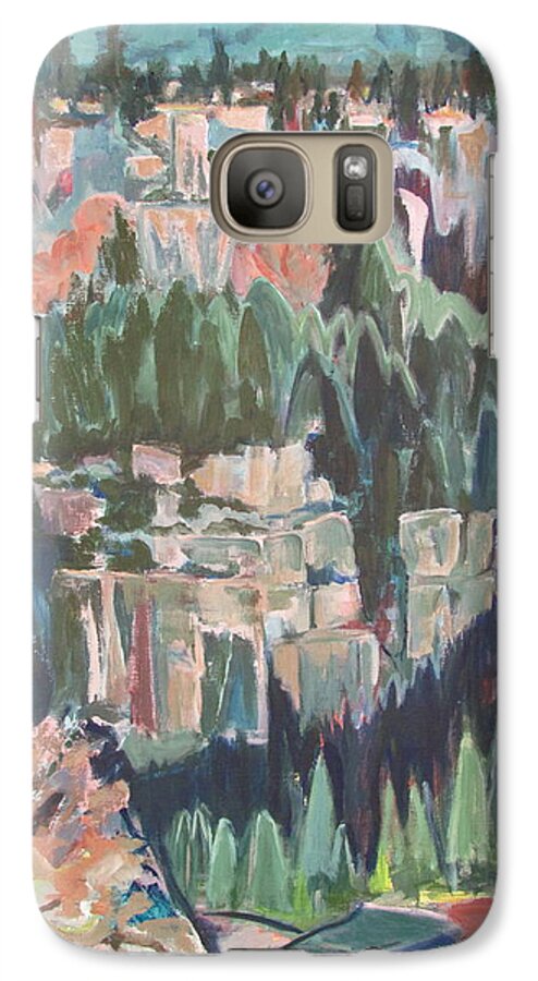 Mountainside Galaxy S7 Case featuring the painting Mountain Cathedral by Betty Pieper