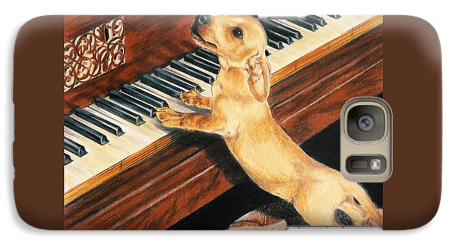 Purebred Dog Galaxy S7 Case featuring the drawing Mozart's Apprentice by Barbara Keith