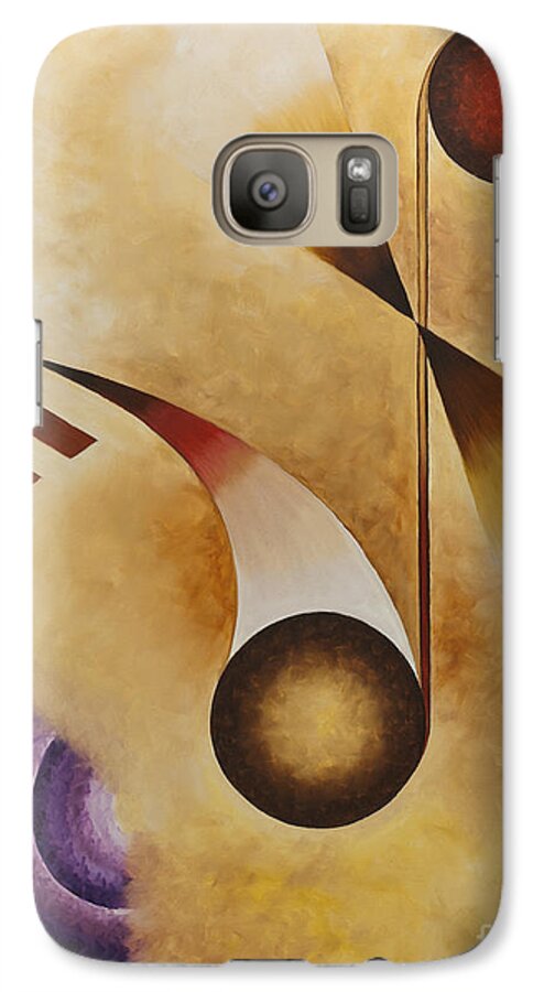 Red Galaxy S7 Case featuring the painting Musical Journey IV by Teri Atkins Brown