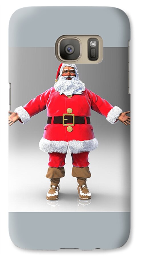Santa Claus Galaxy S7 Case featuring the sculpture My Name is Santa by David Luebbert