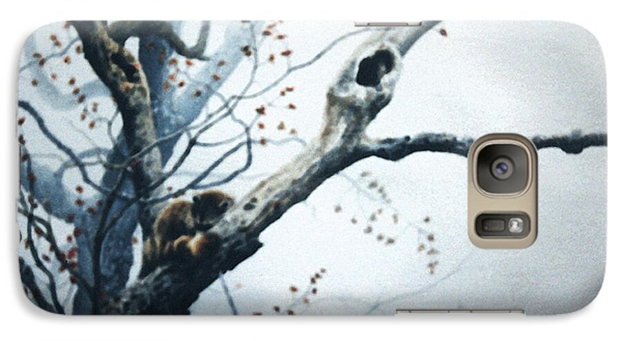 Raccoon Galaxy S7 Case featuring the painting Nap In The Mist by Hanne Lore Koehler