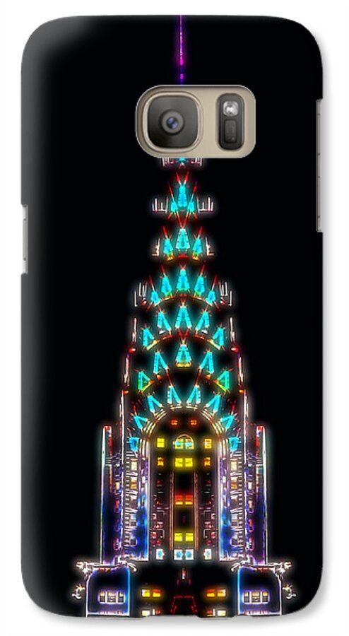 New York City Galaxy S7 Case featuring the digital art Neon Spires by Az Jackson