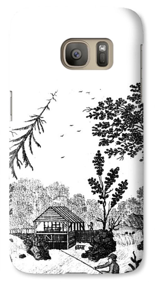 1792 Galaxy S7 Case featuring the painting New York Saw Mill, 1792 by Granger