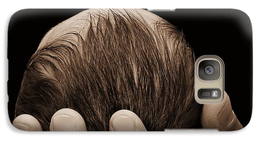 Newborn Galaxy S7 Case featuring the photograph Newborn In Hand Of His Father by Tracie Schiebel