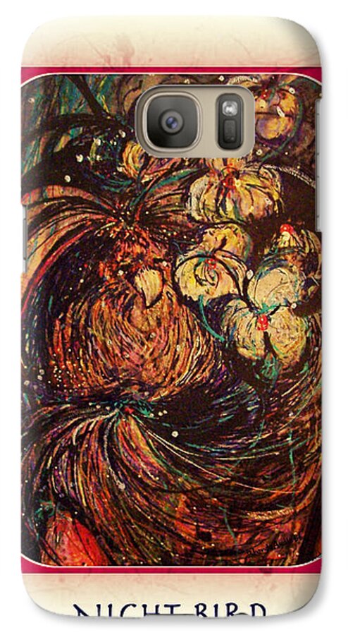 Bird Galaxy S7 Case featuring the mixed media Night Bird by YoMamaBird Rhonda