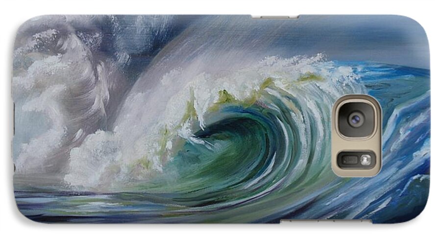 Wave Galaxy S7 Case featuring the painting North Shore Curl by Donna Tuten