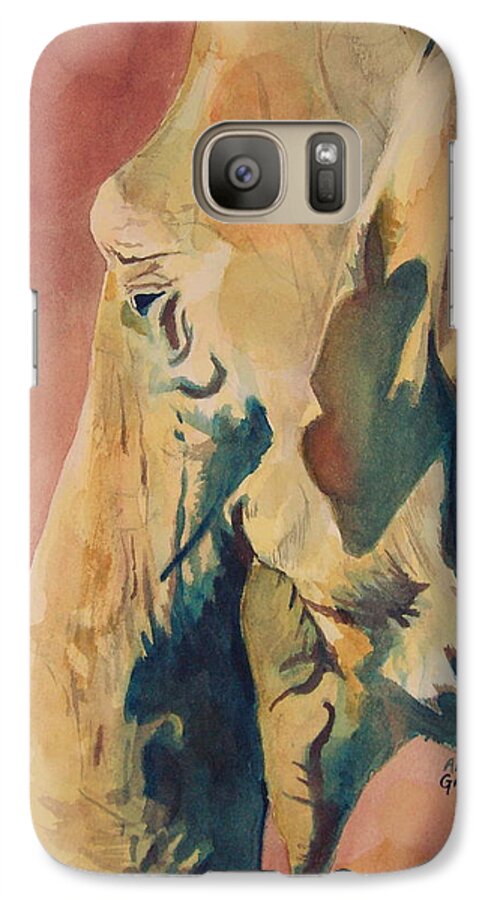 Elephant Galaxy S7 Case featuring the painting Old Elephant by Andrew Gillette