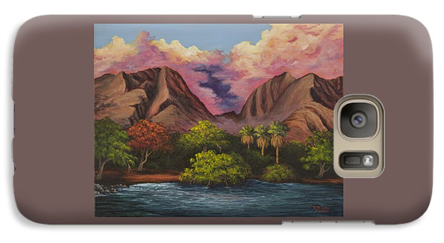 Landscape Galaxy S7 Case featuring the painting Olowalu Valley by Darice Machel McGuire