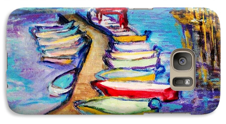 Sailboard Galaxy S7 Case featuring the painting On The Boardwalk by Helena Bebirian