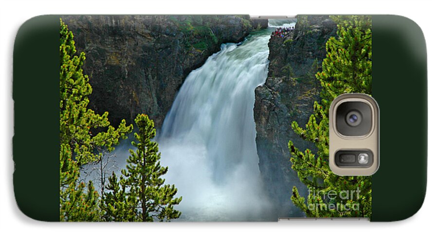 Yellowstone Galaxy S7 Case featuring the photograph On The Edge by Nick Boren