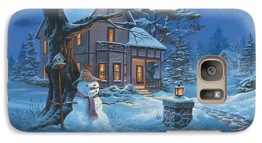 Michael Humphries Galaxy S7 Case featuring the painting Once Upon A Winter's Night by Michael Humphries