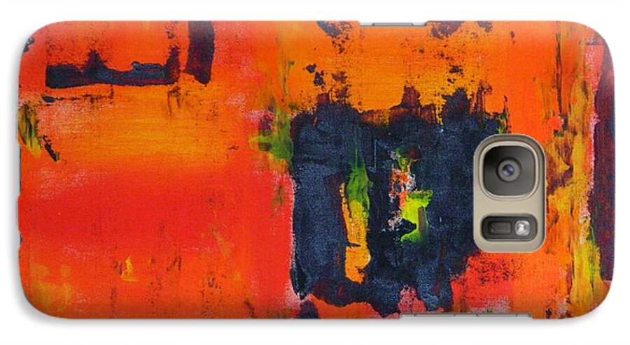 Abstract Galaxy S7 Case featuring the painting Orange Day by Everette McMahan jr