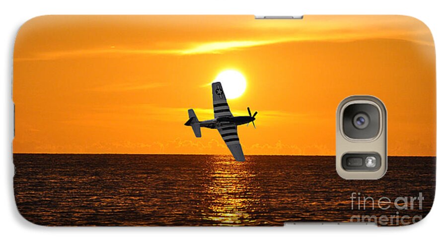 Sunset Galaxy S7 Case featuring the photograph P-51 Sunset by John Black