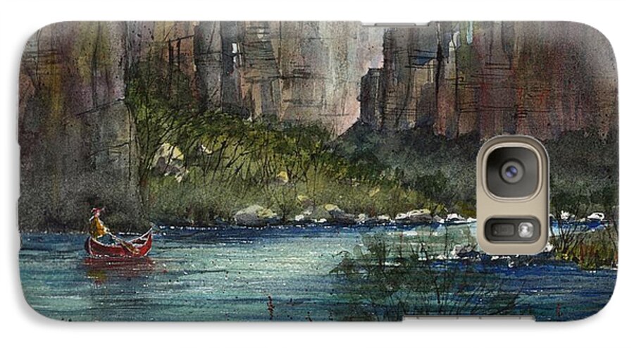 Reagan Canyon Galaxy S7 Case featuring the painting Paddling Reagan Canyon by Tim Oliver