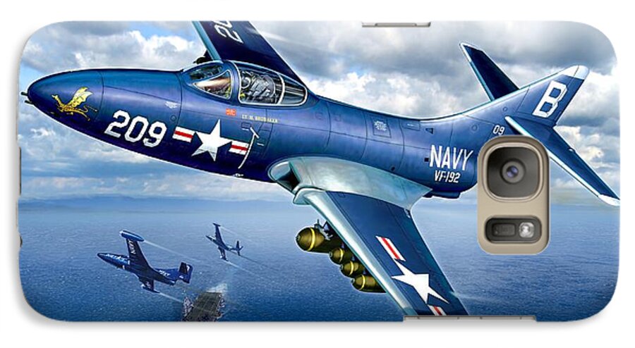 F-9f Panther Galaxy S7 Case featuring the digital art Panther Heads Out by Stu Shepherd