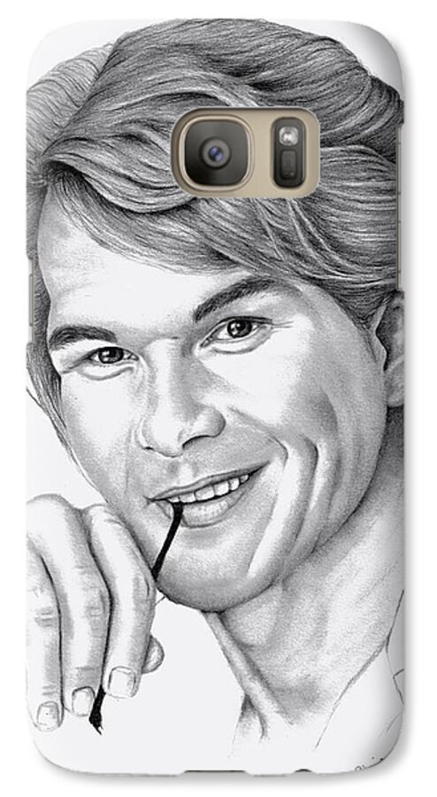 Famous Galaxy S7 Case featuring the drawing Patrick Swayze by Patricia Hiltz