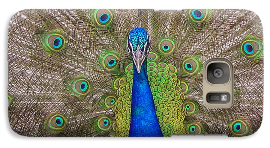 Blue Galaxy S7 Case featuring the photograph Peacock by Leigh Anne Meeks