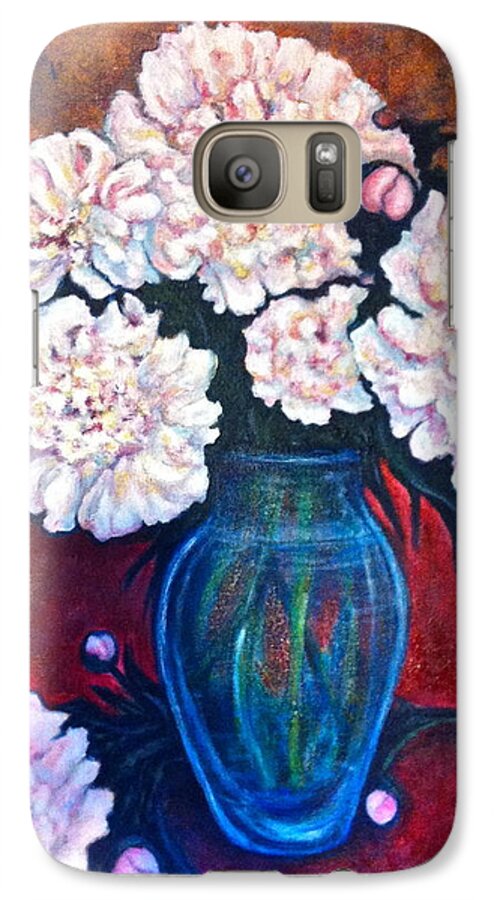 Still Life Galaxy S7 Case featuring the painting Peonies by Rae Chichilnitsky