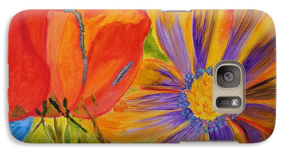 Flowers Galaxy S7 Case featuring the painting Petals Up Close by Meryl Goudey