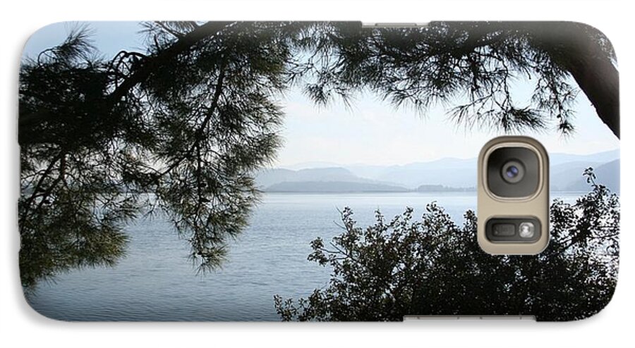 Akyaka Galaxy S7 Case featuring the photograph Pine Trees Overhanging The Aegean Sea by Taiche Acrylic Art