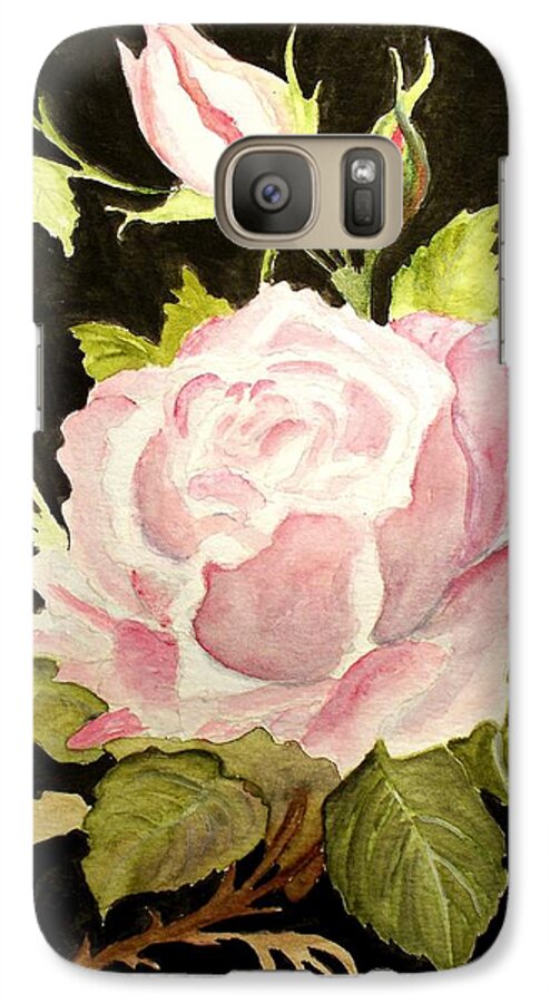 Rose Galaxy S7 Case featuring the painting Pink Beauty by Carol Grimes