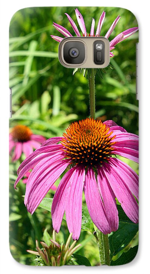 Pink Galaxy S7 Case featuring the photograph Pink Echinacea by Ellen Tully