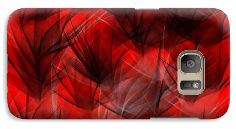 Abstract Red Galaxy S7 Case featuring the digital art Playful by Gayle Price Thomas