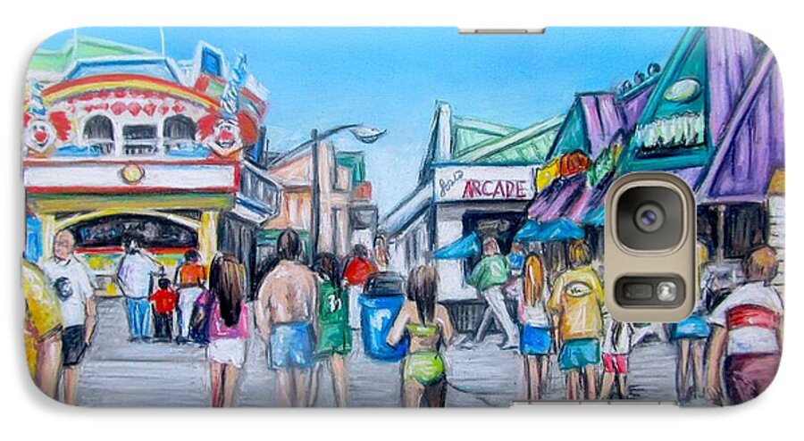 Point Pleasant Beach Art Galaxy S7 Case featuring the painting Point Pleasant Beach Boardwalk by Melinda Saminski