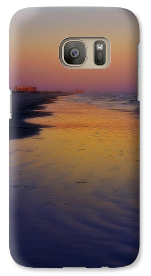 Texas Galaxy S7 Case featuring the photograph Port Aransas Sunset by Ellen Heaverlo