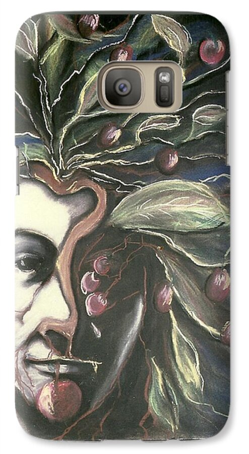Pastels Galaxy S7 Case featuring the pastel Self Portrait #1 by Carrie Maurer