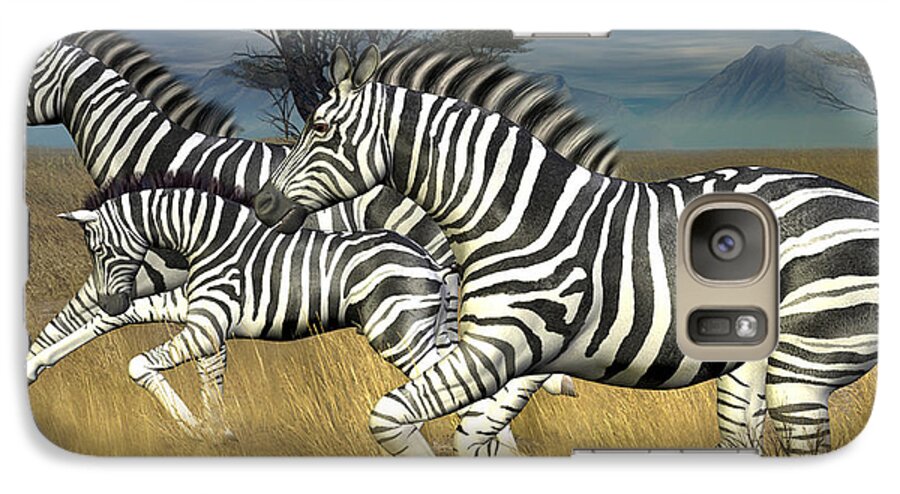 Racing Stripes Galaxy S7 Case featuring the digital art Racing Stripes by Jayne Wilson