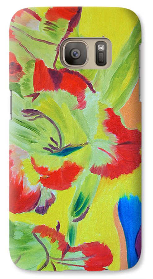 Gladiola Galaxy S7 Case featuring the painting Reaching Up by Meryl Goudey