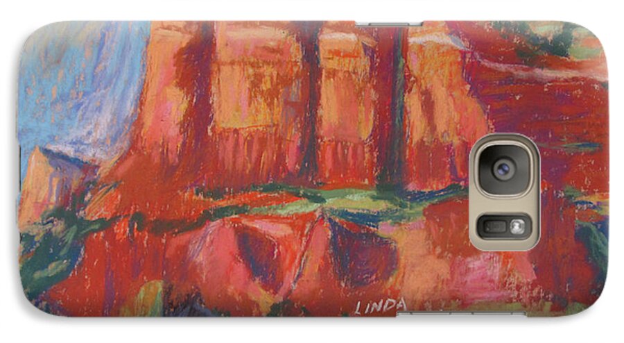 Sedona Galaxy S7 Case featuring the painting Red And Purple by Linda Novick
